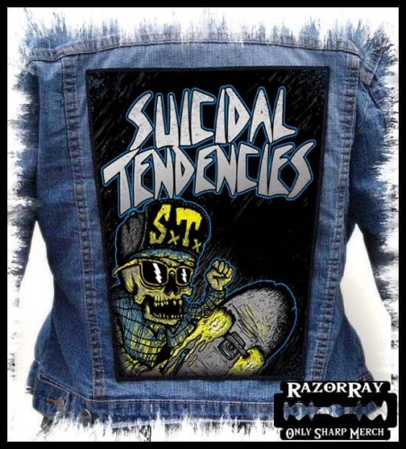 SUICIDAL TENDENCES - Burning Skateboard -- Backpatch Back Patch.jpg