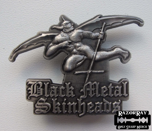 BLASPHEMY - Black Metal Skinheads -- Metal Pin.JPG
