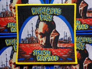 Naszywka RIGHTEOUS PIGS - STRESS RELATED [yellow border]