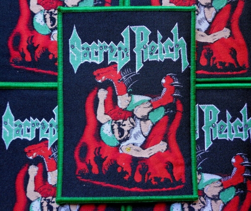 SACRED REICH - STAGE DIVER [green border] --- patch.JPG