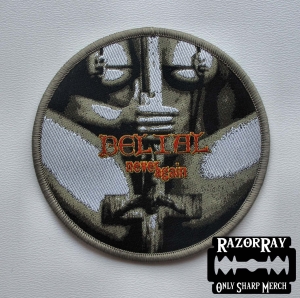BELIAL - Never Again [grey border] -- Woven Patch 