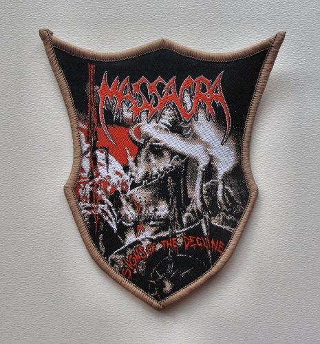 MASSACRA - Signs of the Decline [brown border] --- woven patch.JPG