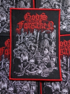 GODS FORSAKEN - Descent Into Total Darkness [red]  -- Woven Patch 