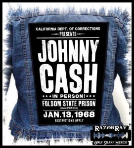 JOHNNY CASH - Folsom Prison -- Backpatch