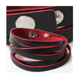 Leather Bracelet Thongs [black&red] 