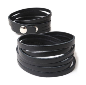 Leather Bracelet Thongs [black]