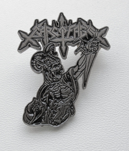 SARCOFAGO - The Last Slaughter -- metal pin.JPG