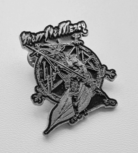 SLAYER - Show No Mercy -- metal pin.JPG
