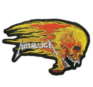 METALLICA - FLAMING SKULL CUT OUT [Laser Cut]  -- Woven Patch 