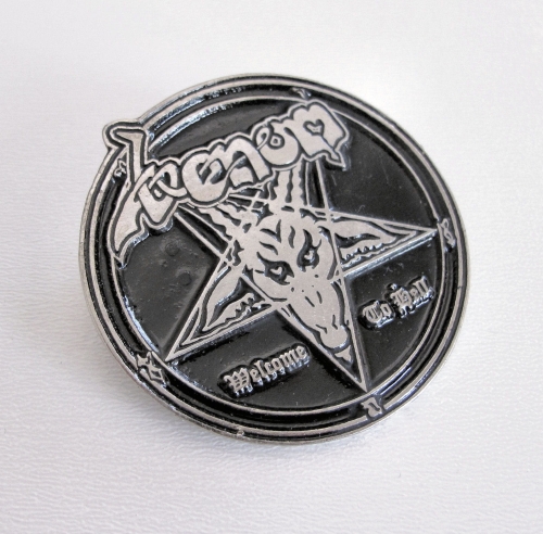 VENOM - Welcome To Hell -- metal pin.JPG