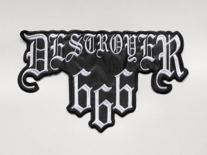 DESTROYER 666 - Logo [white] -- Embroidered Backpatch 