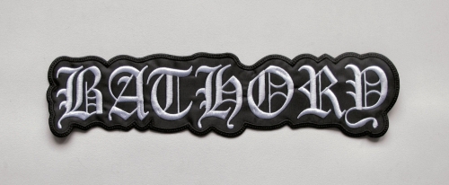 BATHORY - Logo [white] -- Embroidered Backpatch.JPG