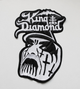 KING DIAMOND - Face with Logo -- Embroidered Backpatch 