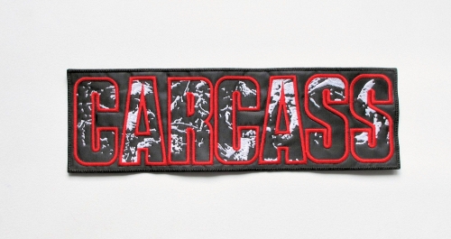 CARCASS - Logo Rectangle -- Embroidered Backpatch.JPG