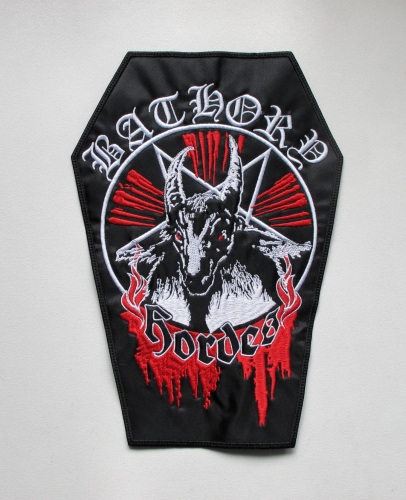 BATHORY - Bathory Hordes Coffin -- Embroidered Backpatch.JPG