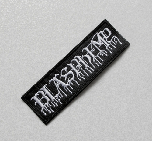 BLASPHEMY - Logo [white] --Embroidered Patch.JPG