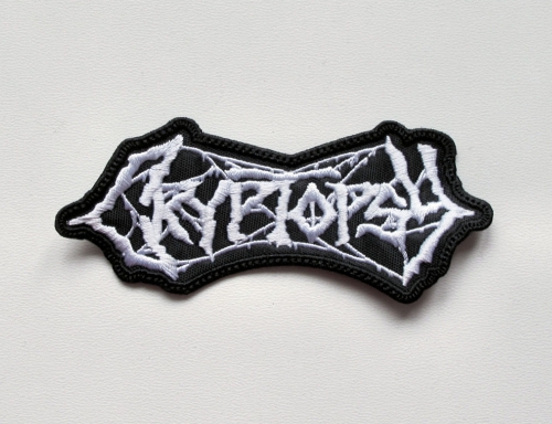 CRYPTOPSY - Logo [white]  -- Embroidered Patch.JPG