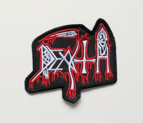 DEATH - Logo [red white] -- Embroidered Patch.JPG