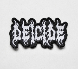 DEICIDE - Logo Shaped [white] -- Embroidered Patch 
