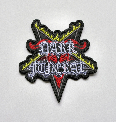 DARK FUNERAL - Logo Shaped [yellow red white]  -- Embroidered Patch.JPG