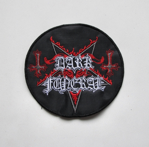 DARK FUNERAL - Logo [round red white] -- Embroidered Patch.JPG