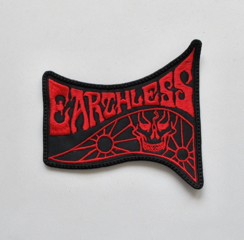 EARTHLESS [red] -- Embroidered Patch.JPG