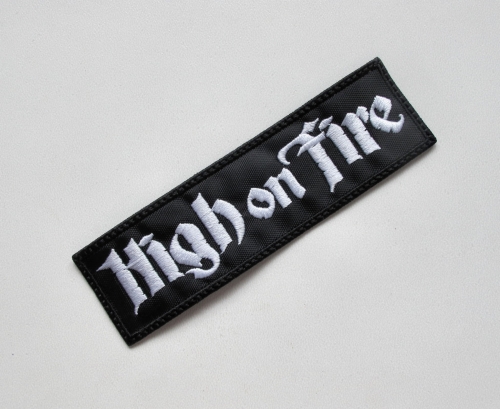 HIGH ON FIRE - Logo [white] -- Embroidered Patch.JPG