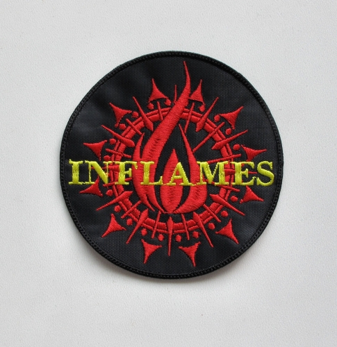 IN FLAMES - Circle -- Embroidered Patch.JPG