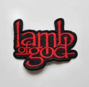 LAMB OF GOD - Logo Shaped [red] --- Embroidered Patch 