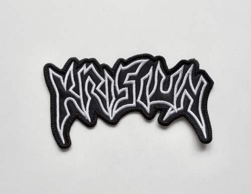 KRISIUN - Logo [white] -- Embroidered Patch.JPG