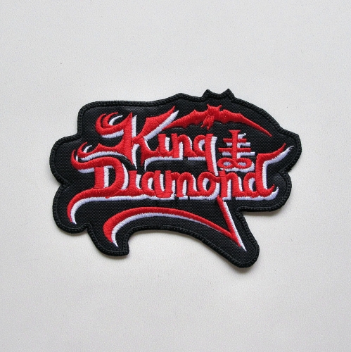 KING DIAMOND - Logo Red&amp;White -- Embroidered Patch.JPG