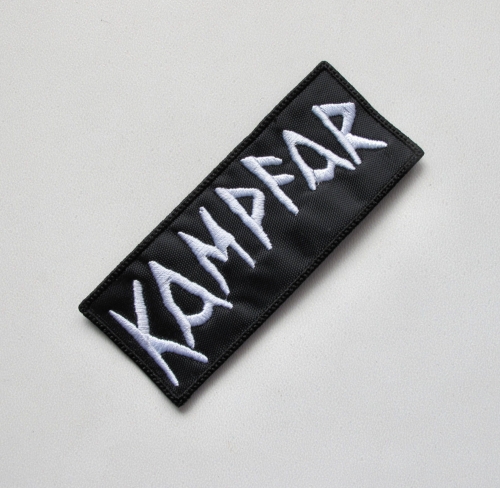 KAMPFAR - Logo [white] -- Embroidered Patch.JPG