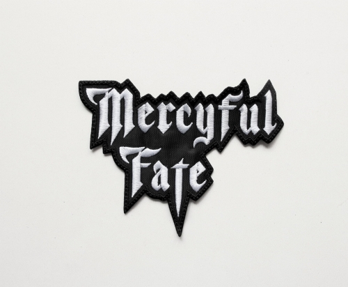 MERCYFUL FATE - Logo (White New)-- Embroidered Patch.JPG