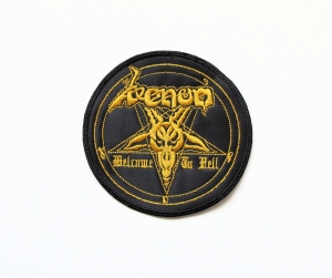 VENOM - Welcome to Hell Circle [gold]  --- Embroidered Patch   