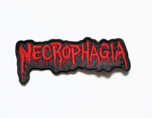 NECROPHAGIA - Logo Shaped  --- Embroidered Patch.JPG