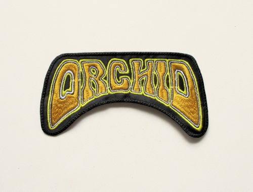 ORCHID -  Shaped Logo [yellow]  --- Embroidered Patch.JPG