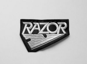 RAZOR  - Logo [white]  --- Embroidered Patch   