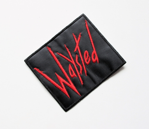 WAYSTED - Logo [red]  --- Embroidered Patch.JPG