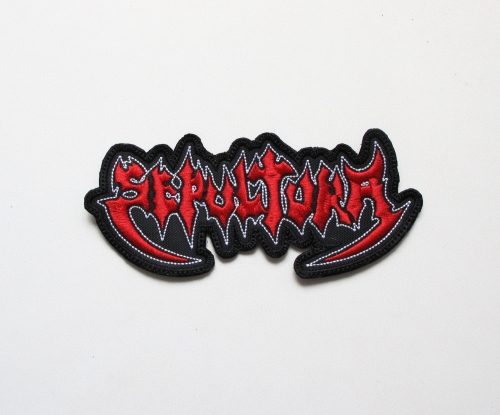 SEPULTURA - Shaped Logo  --- Embroidered Patch.JPG