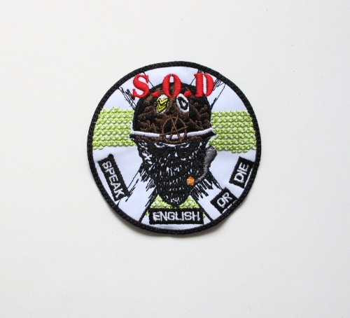 S.O.D. -  Circle  --- Embroidered Patch.JPG