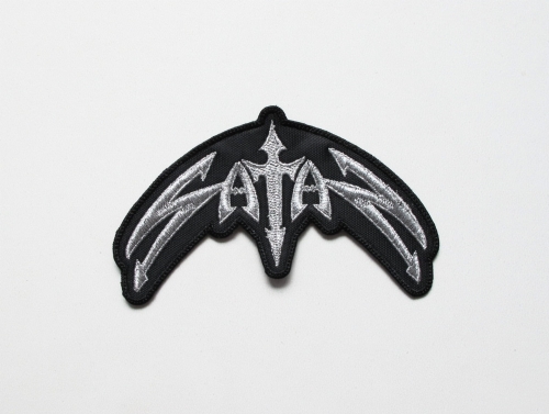 SATAN  - Logo [silver]  --- Embroidered Patch.JPG