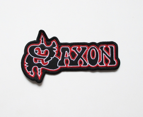 SAXON  - Logo  [redwhite]  --- Embroidered Patch.JPG