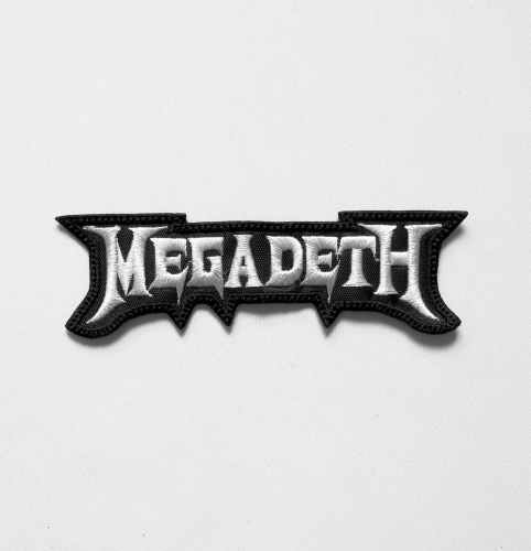 MEGADETH -Sharped Logo No Outline [white]  -- Embroidered Patch.JPG