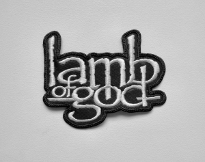 LAMB OF GOD - Logo Shaped [white] --- Embroidered Patch 