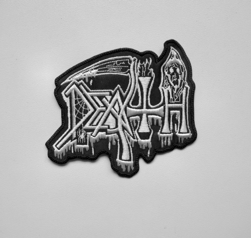DEATH - Bloody Logo [white] -- Embroidered Patch.JPG