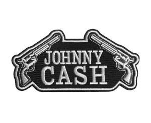 JOHNNY CASH - GUNS [ iron on] -- Embroidered  Patch 