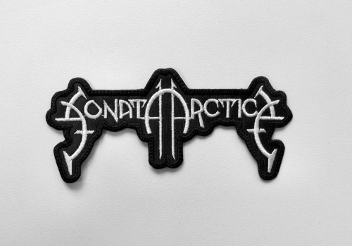 SONATA ARCTICA - Shaped Logo [white]  --- Embroidered Patch.JPG