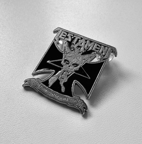 TESTAMENT - The Formation of Damnation -- metal pin.JPG