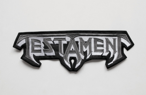TESTAMENT - Logo [grey] -- Embroidered Backpatch.JPG