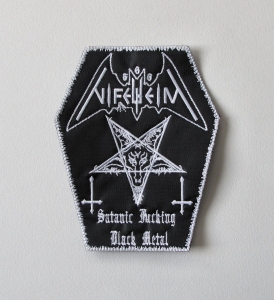 Naszywka Haftowana NIFELHEIM - Satanic Fucking Black Metal Pentagram [white border] 